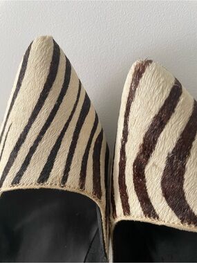 Steve Madden ‘Carmin’ Zebra Print Cow Fur Stiletto Heels - Size 7.5